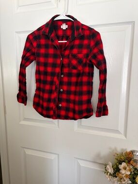 Cat & Jack Red and Black Plaid Button-Up Shirt